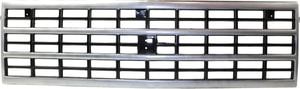 Grille for Chevy R/V Series 1989-1991, Silver Shell/Dark Gray Insert, with Single Headlights, Replacement