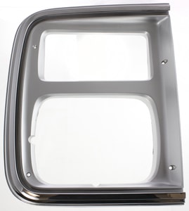Headlight Door for Chevrolet G-Series Van 1985-1991, Left Driver Side, Chrome/Silver, Single Headlights, Replacement