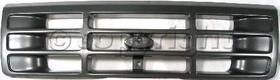 Plastic Grille for Ford F-Series 1992-1997, Painted Gray Shell and Insert, Replacement (Fits: F-150, F-250, F-350, F-Super Duty)