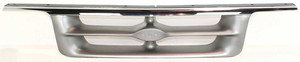 Grille for Ford Ranger XLT Model, Styleside 1995-1997, Chrome Shell with Painted Silver Gray Insert, Replacement