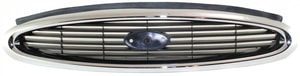 Chrome Shell/Painted Black Insert Grille for 1998-2000 Ford Contour (Excludes SVT Model), Replacement
