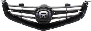 GRILLE for Acura TSX 2004-2005, Painted Black Shell and Insert, Replacement