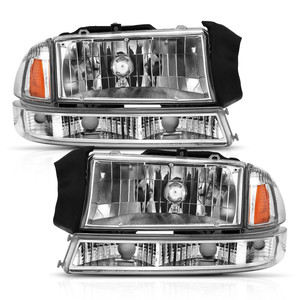 Front Headlight Assembly Replacement Housing/Lens/Cover for 1997 - 2004 Dodge Durango, Left Driver Side,  55055171AE, Replacement