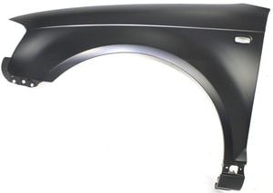 Front Fender for Audi A3 2006-2008, Left Driver Side, Primed (Ready to Paint), Steel, with Side Marker Light Holes, Replacement