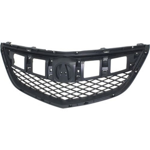 Textured Dark Gray Grille Shell and Insert with Upper Bar for Acura RDX 2013-2015, CAPA-Certified Replacement