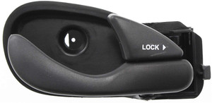 Front Interior Door Handle for Ford Focus 2000-2007, Right Passenger, Textured Black with Door Lock Button, Also Fits Rear, Replacement