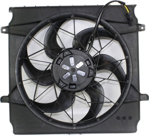 Radiator Fan Shroud Assembly for Jeep Liberty 2002-2004, Single Fan, 2.4L, (3.7L 2002-2003) Except with Heavy Duty Engine Cooling, Replacement