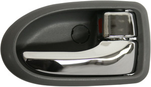 Front Interior Door Handle for 2000-2006 MPV Right Passenger, Chrome Lever with Gray Bezel, Bright with Gray equals Rear, Replacement
