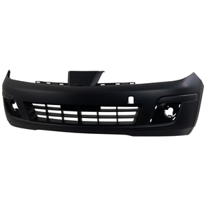 Front Bumper Cover for Nissan Versa Hatchback 2007-2012, Primed (Ready to Paint), with Fog Light Holes, SL/1.8 SL Models, Replacement