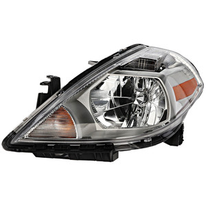 Headlight Assembly for Nissan Versa 2007-2012, Left Driver, Halogen, Hatchback/(Sedan 2007-2011), Replacement