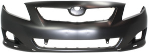 Front Bumper Cover for 2009-2010 Toyota Corolla, Primed (Ready to Paint), w/ Spoiler Holes, S/XRS Models, North America Built, Replacement