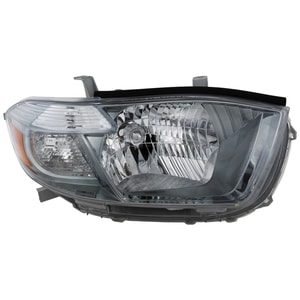 Headlight for Toyota Highlander 2008-2010 Right Passenger, Lens and Housing, Sport Model, Black Interior, Japan Built Vehicle, Replacement