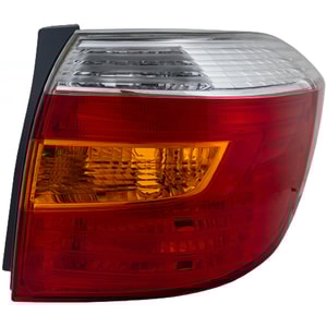Tail Light for 2008-2010 Toyota Highlander, Right Passenger, Amber/Clear/Red Lens, Base/Limited/SE Models, Lens and Housing, Japan Built Vehicle Replacement