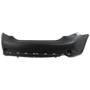 Rear Bumper Cover for Toyota Corolla 2009-2010, Primed (Ready to Paint), with Spoiler Holes, S/XRS Models, Built in North America, Replacement (CAPA Certified)