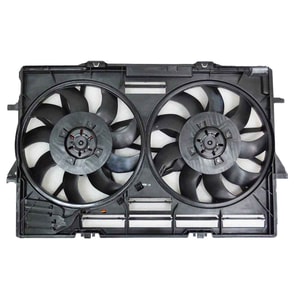 Radiator Cooling Fan Assembly for 2013 - 2018 Audi S7, Includes Motor, Blade, Shroud Dual Fan Assembly,  4H0121207C-PFM, Replacement