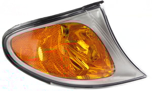 Right Passenger Corner Light Assembly for BMW 3-Series 2002-2005, Halogen, Sedan/Wagon, Titanium Surround Trim, Replacement Models: 320i, 325i, 330i.