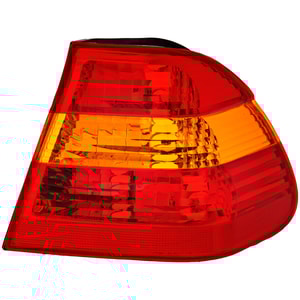 Tail Light for BMW 3-Series 2002-2005, Right Passenger Side, Outer Lens and Housing, Amber Red Lens, Sedan, Replacement Models: 320i, 325i, 330i.