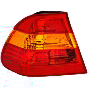 Tail Light for BMW 3-Series 2002-2005 Left Driver, Outer, Lens and Housing, Amber Red Lens, Sedan, Replacement - Fits 320i, 325i, 330i, 328i