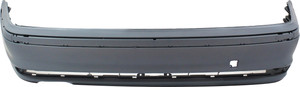 Primed (Ready to Paint) Rear Bumper Cover for BMW 3-Series 1999-2001, Sedan, without Sport Package, Replacement Models: 316i, 318i, 320i, 323i, 325i, 328i, 330i.