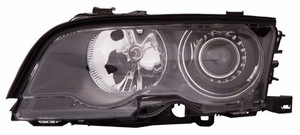 Left Driver Headlight Assembly for 2000 - 2001 BMW 330Ci E46 Body Code 2 Door Coupe with Xenon High-Intensity Discharge Lights, Composite,  63126904297, Replacement