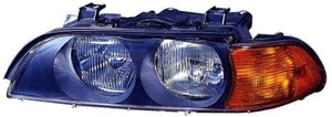 Left Driver Headlight Assembly for 1998 - 2000 BMW 528i, Front Replacement Housing / Lens / Cover, from 3/98, Halogen, Composite,  63128385091, Replacement