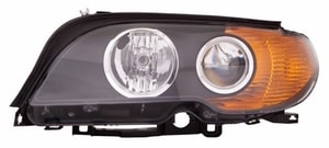 Front Headlight Assembly Replacement for 2003 - 2006 BMW 325Ci, Left Driver Side Headlight assy with Yellow Turn Indicator, Composite - Convertible + Coupe ( 63126920605), Replacement