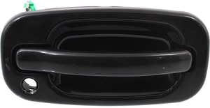 Front Exterior Door Handle for Chevrolet Silverado/GMC Sierra 1999-2006, Right Passenger, Smooth Black with Keyhole, Fits 2007 Classic, Replacement