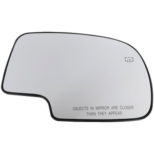 Mirror Glass Replacement for Chevrolet Silverado/GMC Sierra 1999-2006, Right Passenger Side, Non-Towing, Heated, with Backing Plate, without Signal Light and Blind Spot Detection, All Cab Types, Includes 2007 Classic