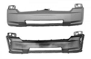 Front Bumper Cover for Jeep Liberty 2008-2012, Primed (Ready to Paint), without Lower Moulding Hole, CAPA-Certified, Replacement