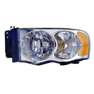 Left Driver Headlight Assembly for 2002 - 2005 Dodge Ram 3500, includes park/signal/marker lights, Composite,  55077121AG, Replacement