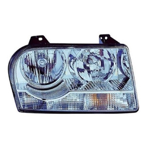 Left Driver Headlight Assembly for 2009 - 2010 Chrysler 300, Front Headlight Assembly Replacement Housing/Lens/Cover, 3.5L and 2.7L V6, Halogen without Delay Option with Bulb,  57010757AA