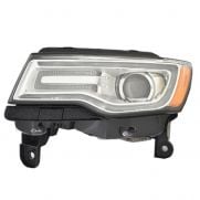 Left Driver Headlight Assembly for 2014 - 2015 Jeep Grand Cherokee, HID without Adaptive Lights, Projector Type, Composite,  68111001AM, Replacement