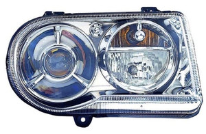 Right Passenger Headlight Assembly for 2005 - 2010 Chrysler 300, Front Replacement Housing/Lens/Cover, 4 Door Sedan, 5.7L V8, Halogen, Composite,  57010862AA, Replacement