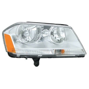 Right Passenger Front Headlight Assembly for 2008 - 2014 Dodge Avenger, SE, SE Canada Value Package, SXT, SXT Plus - Replacement Housing, Lens, Cover, Composite,  5116342AD, Replacement