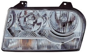 Right Passenger Front Headlight Assembly for 2008 Chrysler 300, Replacement Housing, Lens, Cover, Halogen without Delay Option, Composite  4805756AI, Replacement