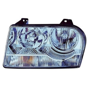 Right Passenger Headlight Assembly for 2009-2010 Chrysler 300, Front Headlight Replacement Housing/Lens/Cover (3.5L V6 + 2.7L V6), Halogen, Without Delay Option, With Bulb, Composite,  57010756AA, Replacement