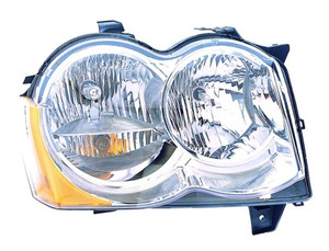 Right Passenger Headlight Lens/Housing for 2008 - 2010 Jeep Grand Cherokee, Front Assembly Replacement Housing / Lens / Cover, Halogen;  55157482AE, Replacement