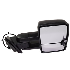 Towing Mirror for Chevrolet Silverado/GMC Sierra 1500 (2014-2018), Right Passenger, Power, Manual Folding, Heated, Textured, Includes 2019 Silverado 1500 LD/Sierra 1500 Limited, Trailer with Amber In-Housing LED Signal Light, Replacement
