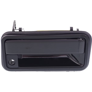 Exterior Front Door Handle for Chevrolet C/K Full Size Pickup 1988-2002, Right Passenger, Smooth Black, Metal, With Keyhole, Replacement