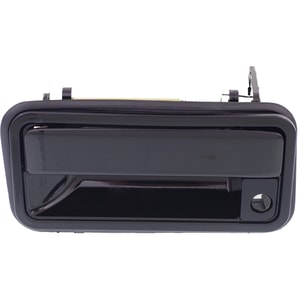 Exterior Front Door Handle for Chevrolet C/K Full Size Pickup 1988-2002, Smooth Black, Metal, Left Driver Side with Keyhole, Replacement