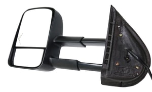 Towing Mirror for 2007-2014 Chevrolet Silverado/Suburban Left Driver, Power, Manual Folding, Heated, Textured, with In-Glass Signal Light, without Memory and Puddle Light, Replacement