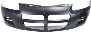 Front Bumper Cover for Dodge Stratus Sedan, 2001-2003, Primed (Ready to Paint), Without Fog Light Holes, Replacement
