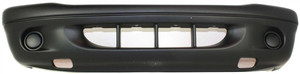 Front Bumper Cover for 2001-2004 Dakota and 2001 Durango, Textured Top, Primed (Ready to Paint) Bottom, without Fog Light Holes, Replacement