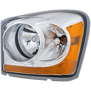 Headlight Assembly for Dodge Durango 2004-2005, Left Driver, Halogen Light with Chrome Interior, Replacement