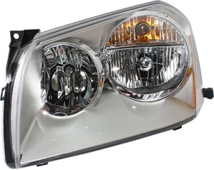 Headlight Assembly for 2005-2007 Dodge Magnum, Left Driver Side, Halogen, with Chrome Bezel, Replacement