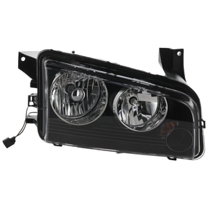 Headlight Assembly for Dodge Charger 2007-2010, Right Passenger, Halogen, Black Interior, From 11-8-06, Replacement