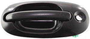 Front Exterior Door Handle for Chrysler Town and Country 1996-2000, Right Passenger, Smooth Black, with Keyhole, Plastic, Replacement