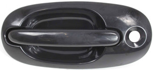 Front Exterior Door Handle for 1996-2000 Chrysler Town and Country, Left Driver Side, Smooth Black, with Keyhole, Plastic, Replacement