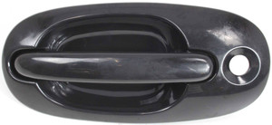 Front Exterior Door Handle for 1996-2000 Chrysler Town and Country, Left Driver Side, Smooth Black, with Keyhole, Plastic, Replacement