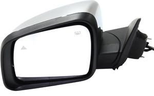 Power Mirror for Dodge Durango 2011-2022, Left Driver, Manual Folding, Heated, Chrome, with Blind Spot Detection, Memory, and Signal Light, without Auto Dimming, Replacement